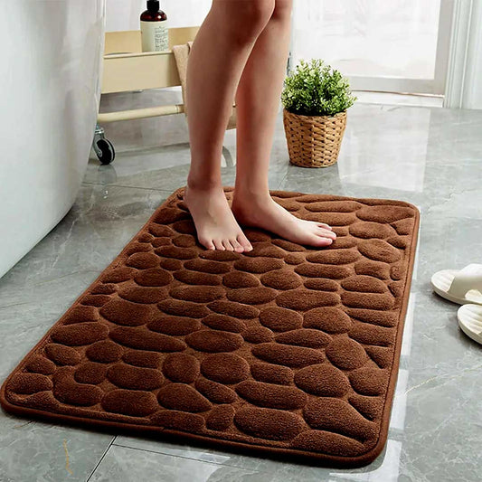 Pebble Brown Non-Slip Bath Mat