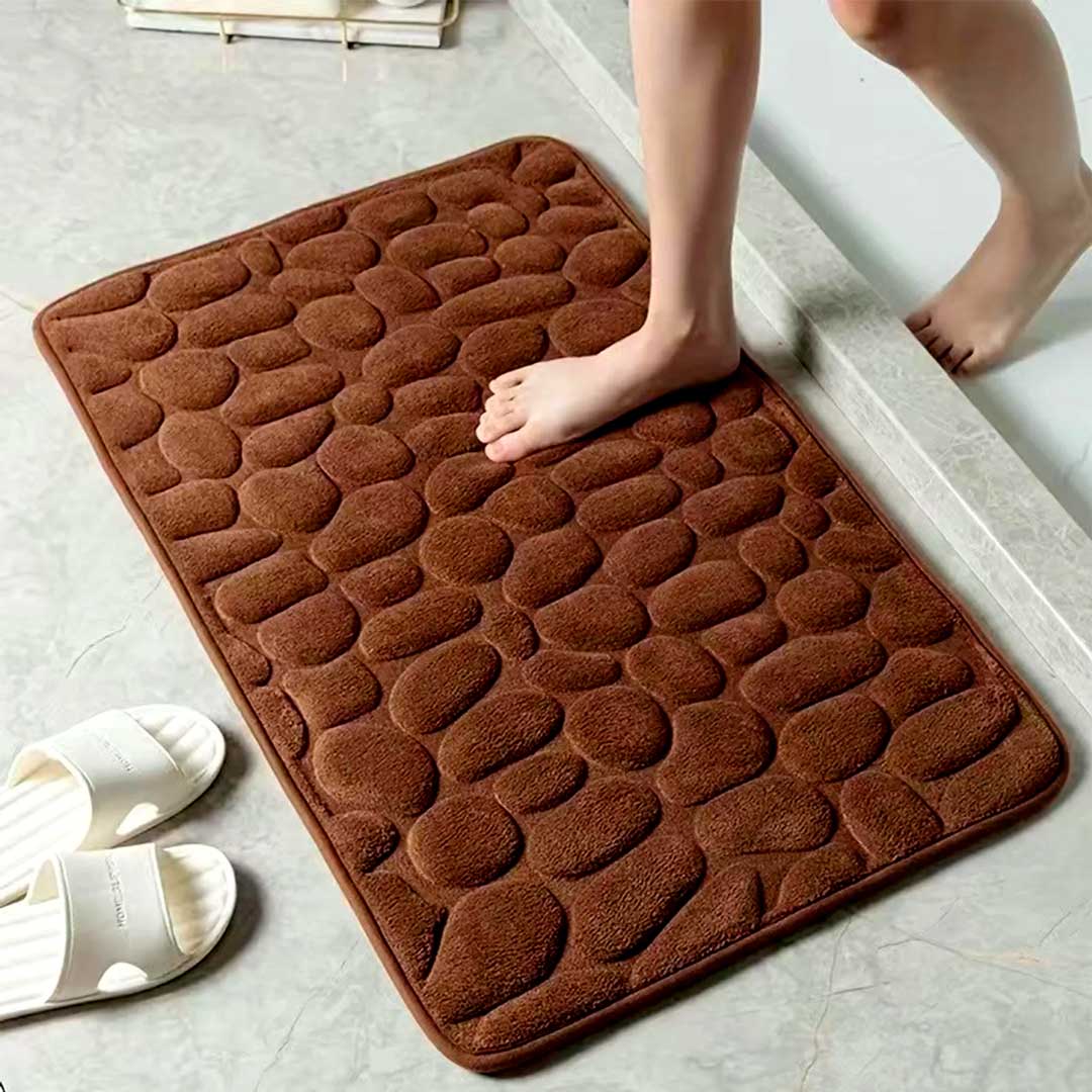 Pebble Brown Non-Slip Bath Mat