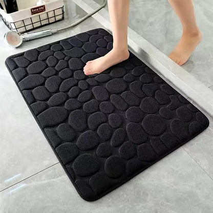 Pebble Black Non-Slip Bath Mat