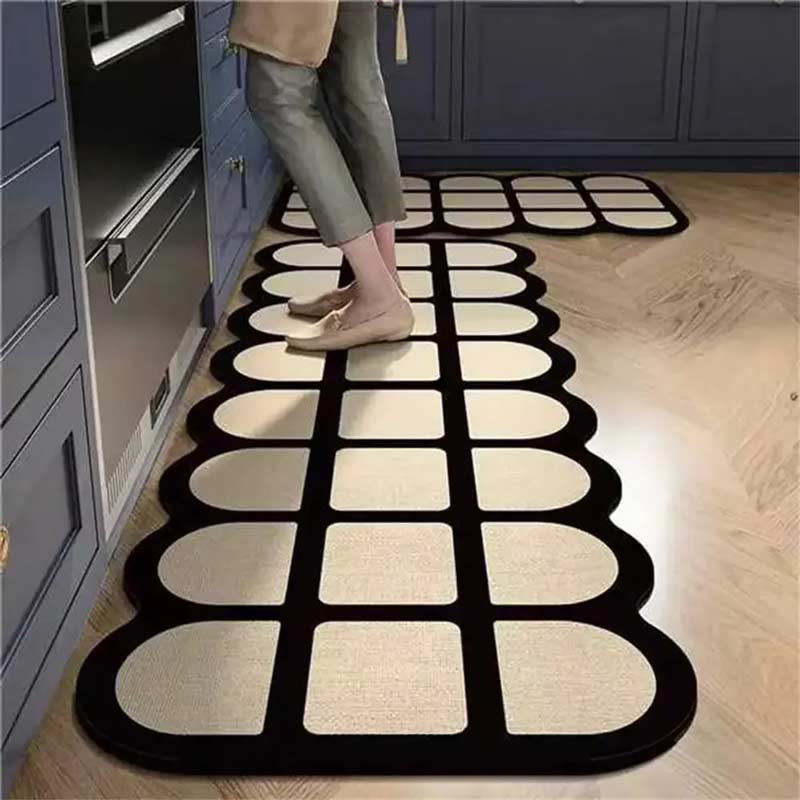 Rubik Off-White Kitchen Rug Set – 2 Pieces