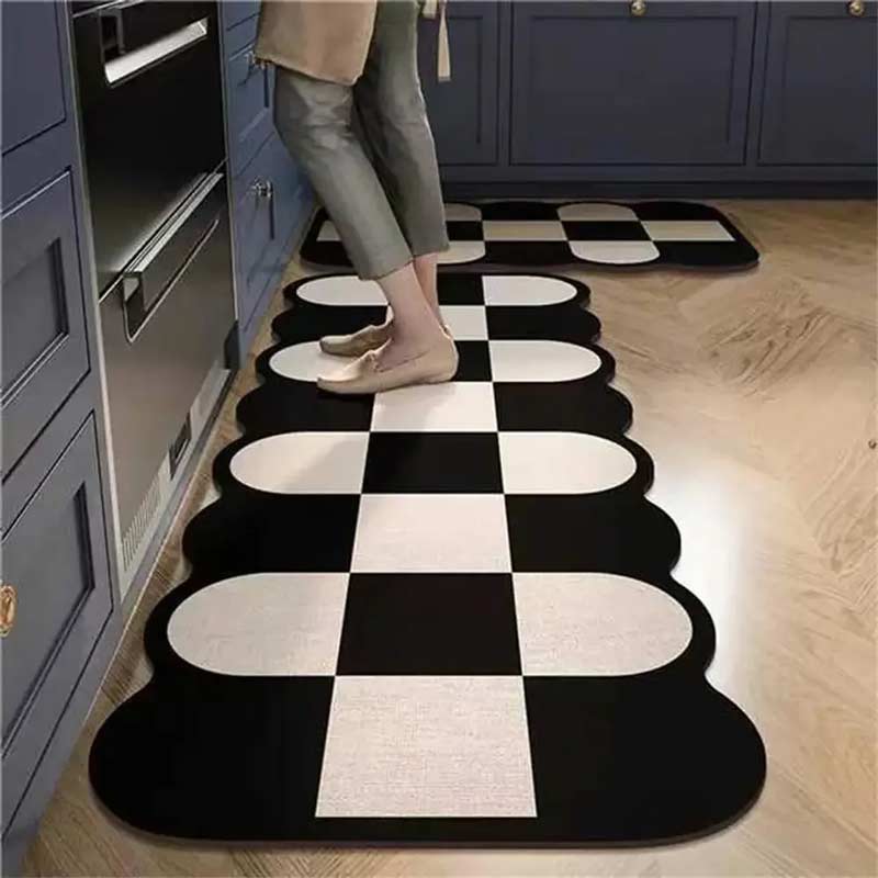 Rubik Checkered Kitchen Rug Set – 2 Pieces