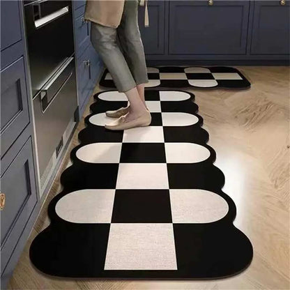 Rubik Checkered Kitchen Rug Set – 2 Pieces