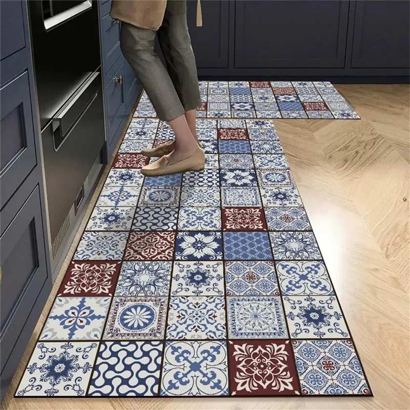 Dakota Tile Kitchen Rug Set – 2 Pieces
