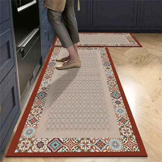 Reddish Tile Kitchen Rug