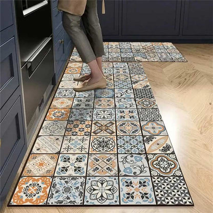 Sandy Tile Kitchen Rug Set – 2 Pieces