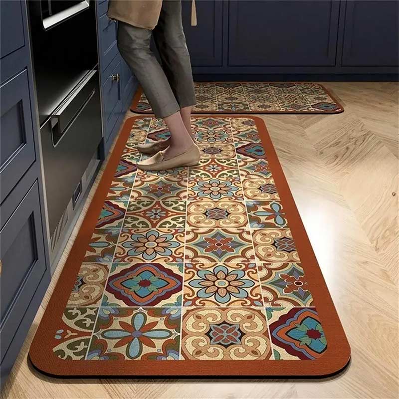 Terral Tile Kitchen Rug Set – 2 Pieces