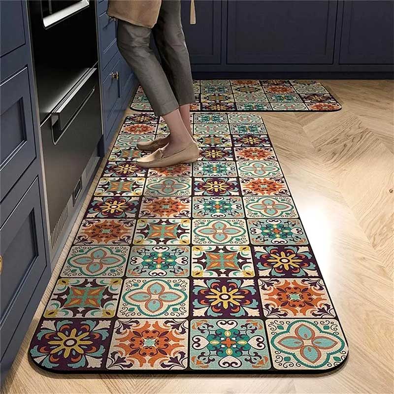 Positano Tile Kitchen Rug Set – 2 Pieces