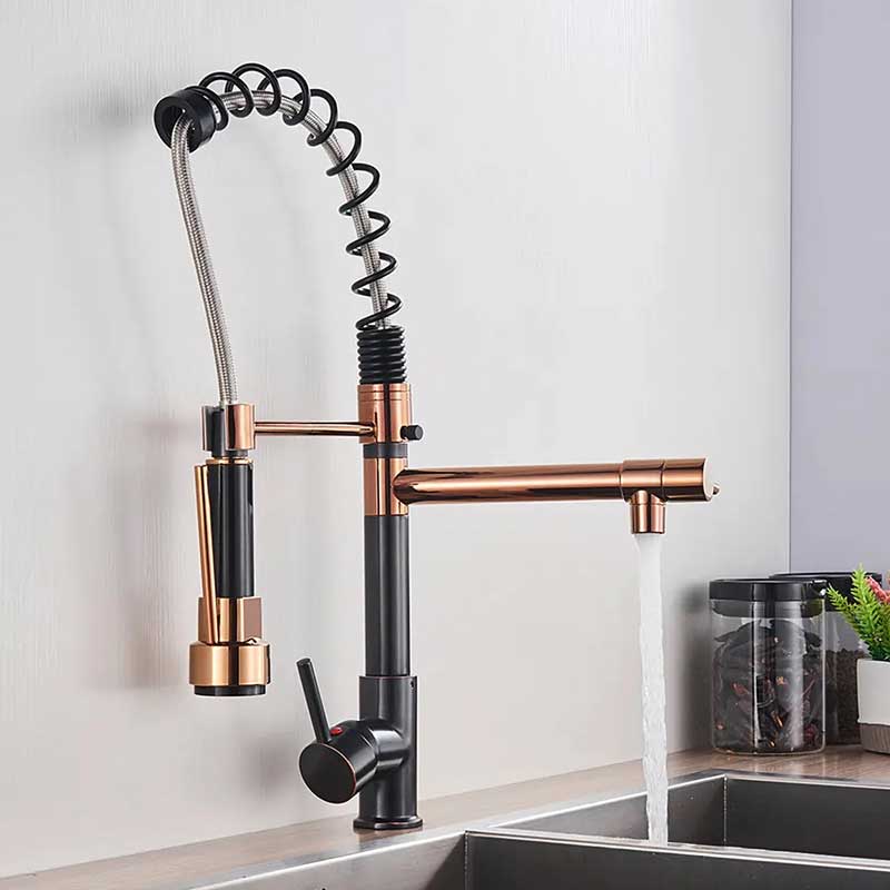 Gourmet Kitchen Faucet – Premium Black Rosé Gold