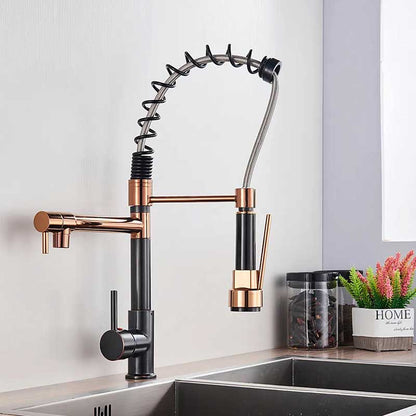 Gourmet Kitchen Faucet – Premium Black Rosé Gold
