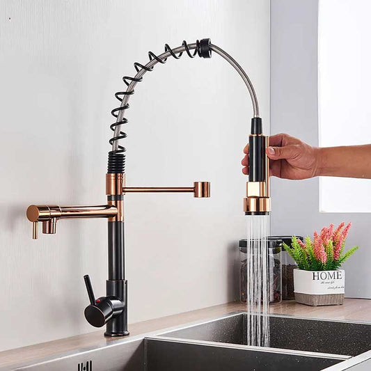 Gourmet Kitchen Faucet – Premium Black Rosé Gold