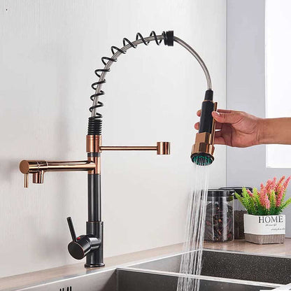 Gourmet Kitchen Faucet – Premium Black Rosé Gold