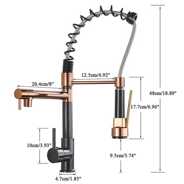Gourmet Kitchen Faucet – Premium Black Rosé Gold