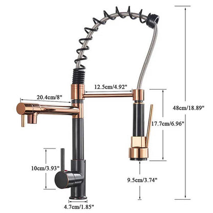 Gourmet Kitchen Faucet – Premium Black Rosé Gold