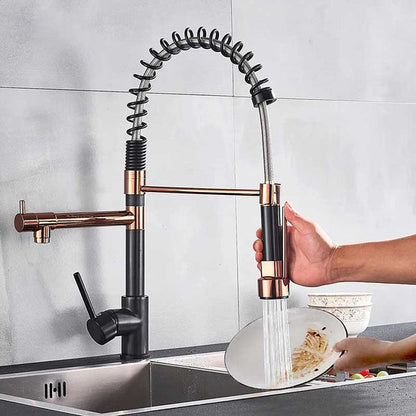 Gourmet Kitchen Faucet – Premium Black Rosé Gold