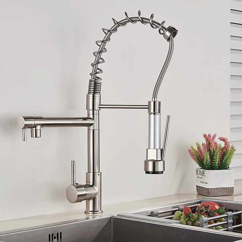 Gourmet Kitchen Faucet – Premium Brushed Nickel
