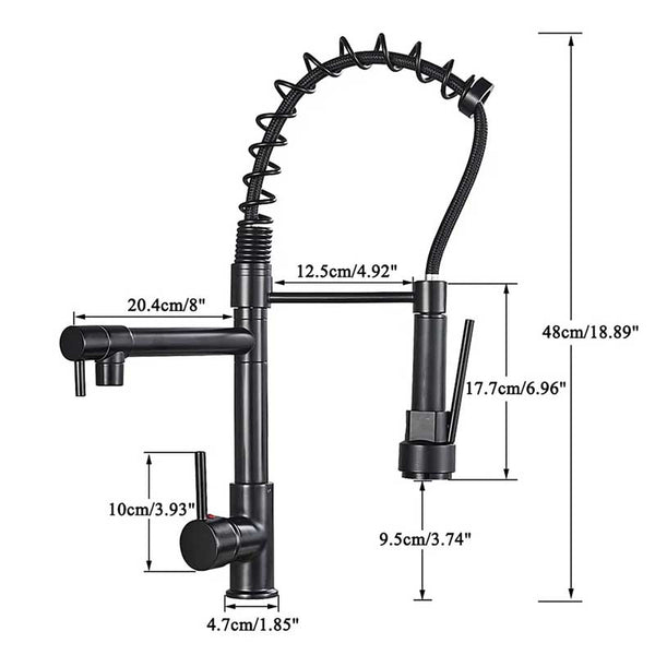Gourmet Kitchen Faucet – Premium Black Fosca