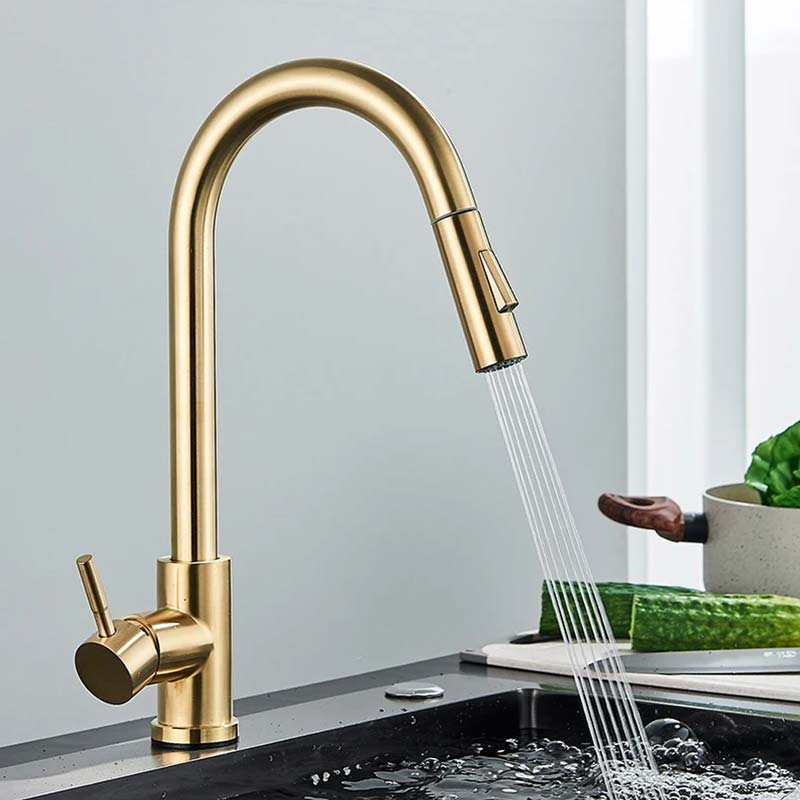 Gourmet Kitchen Faucet – Slim Gold Escovado