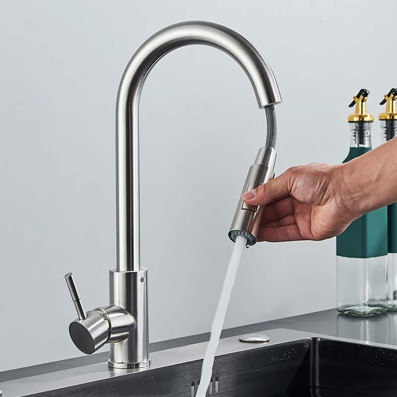 Gourmet Kitchen Faucet – Slim Brushed Nickel