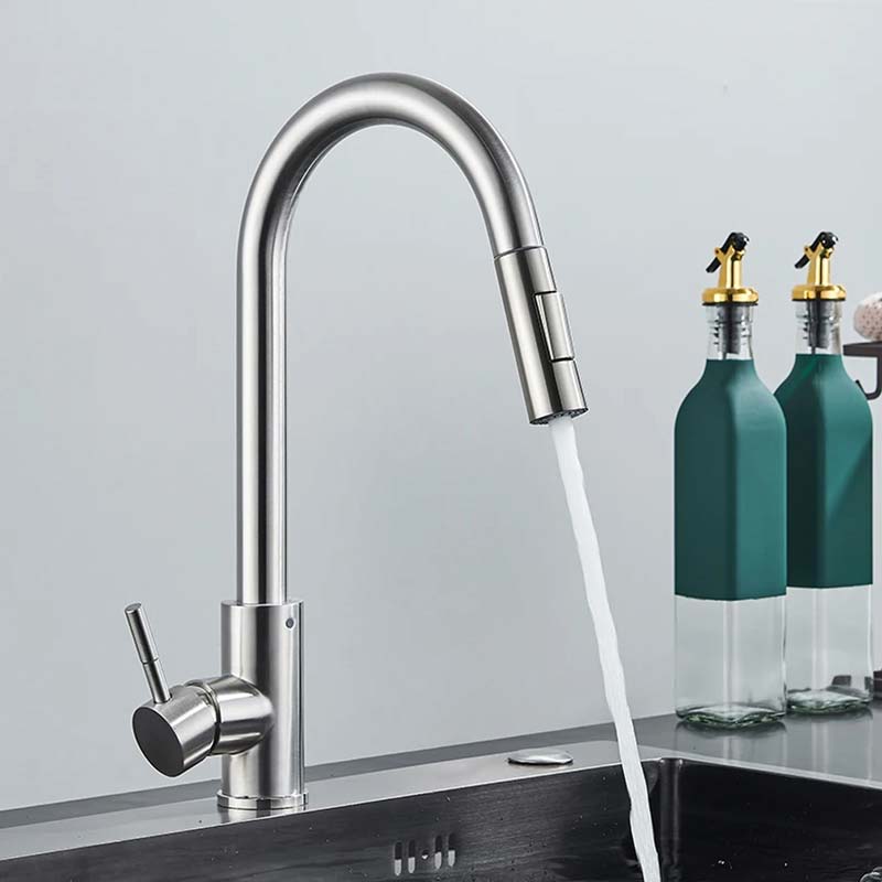 Gourmet Kitchen Faucet – Slim Brushed Nickel