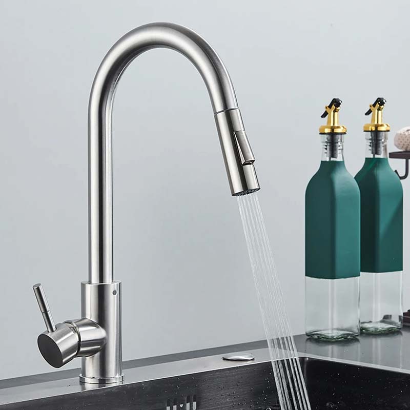 Gourmet Kitchen Faucet – Slim Brushed Nickel
