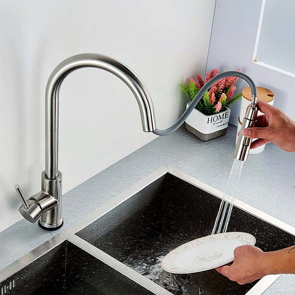 Gourmet Kitchen Faucet – Slim Brushed Nickel