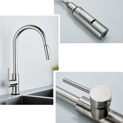 Gourmet Kitchen Faucet – Slim Brushed Nickel