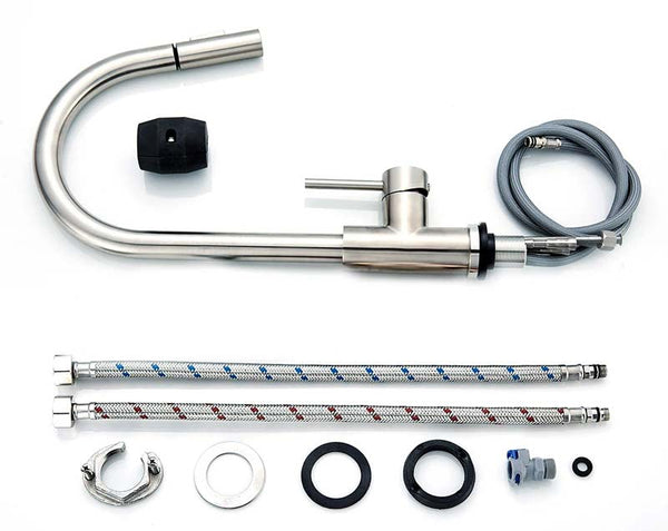 Gourmet Kitchen Faucet – Slim Brushed Nickel
