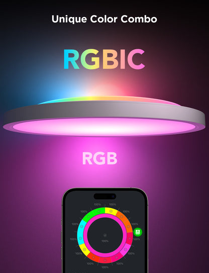 Refurbished Govee 12-Inch RGBWW + RGBIC Smart Ceiling Light