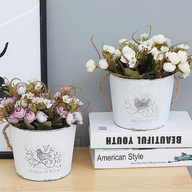 Provence Rustic Bucket Decorative Vase