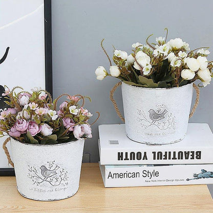 Provence Rustic Bucket Decorative Vase
