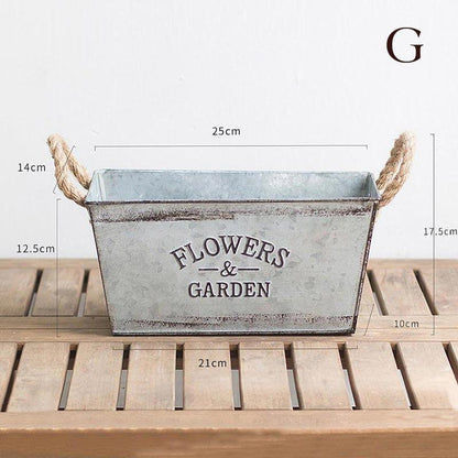 Retro Metal Cachepot Planter
