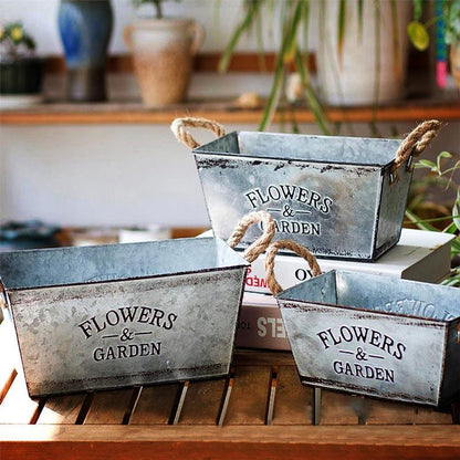 Retro Metal Cachepot Planter