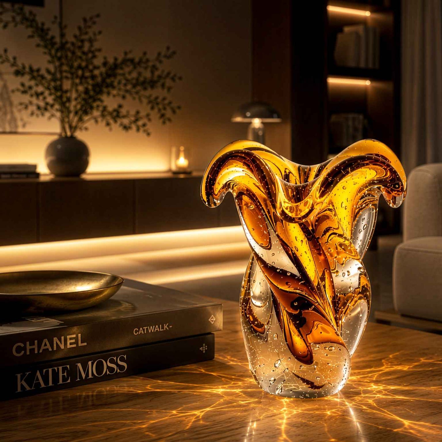 Argus Murano Glass Vase – Amber