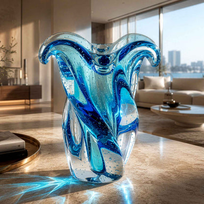 Argus Murano Glass Vase – Aquamarine