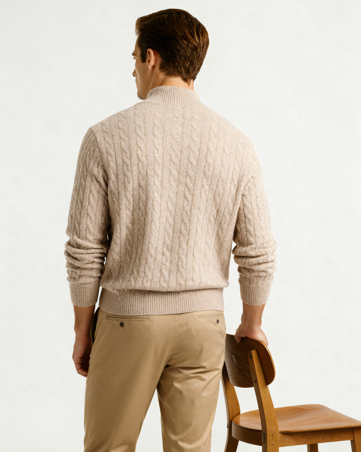 100% Cashmere Woven Half Zip - foto 4
