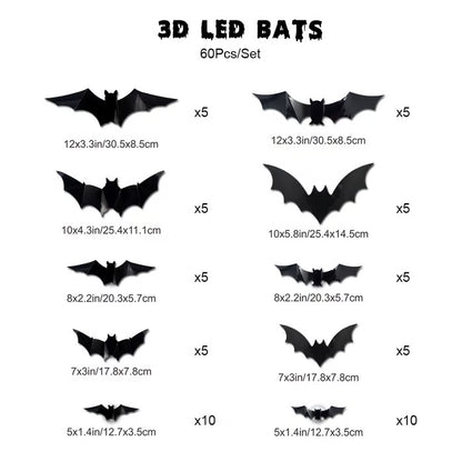 3D LED Bat Stickers — Turn Your Walls Into a Haunted Masterpiece 👻