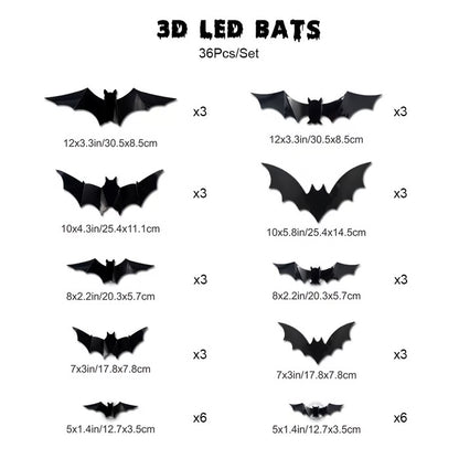 3D LED Bat Stickers — Turn Your Walls Into a Haunted Masterpiece 👻