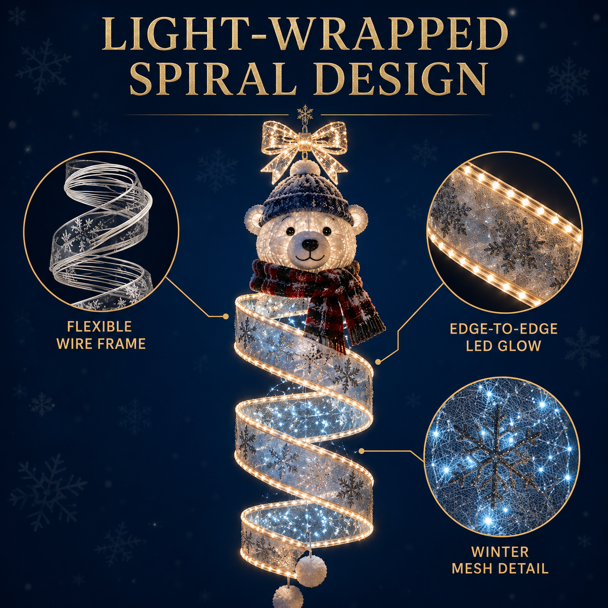 🏡🎄Last day for 50% off🎄Christmas Magic Spiral Hanging LED Light Collection (Copy)
