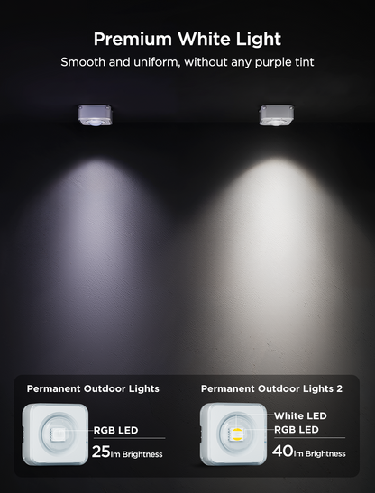 Govee permanent outdoor light 2 has a premium white light than 1