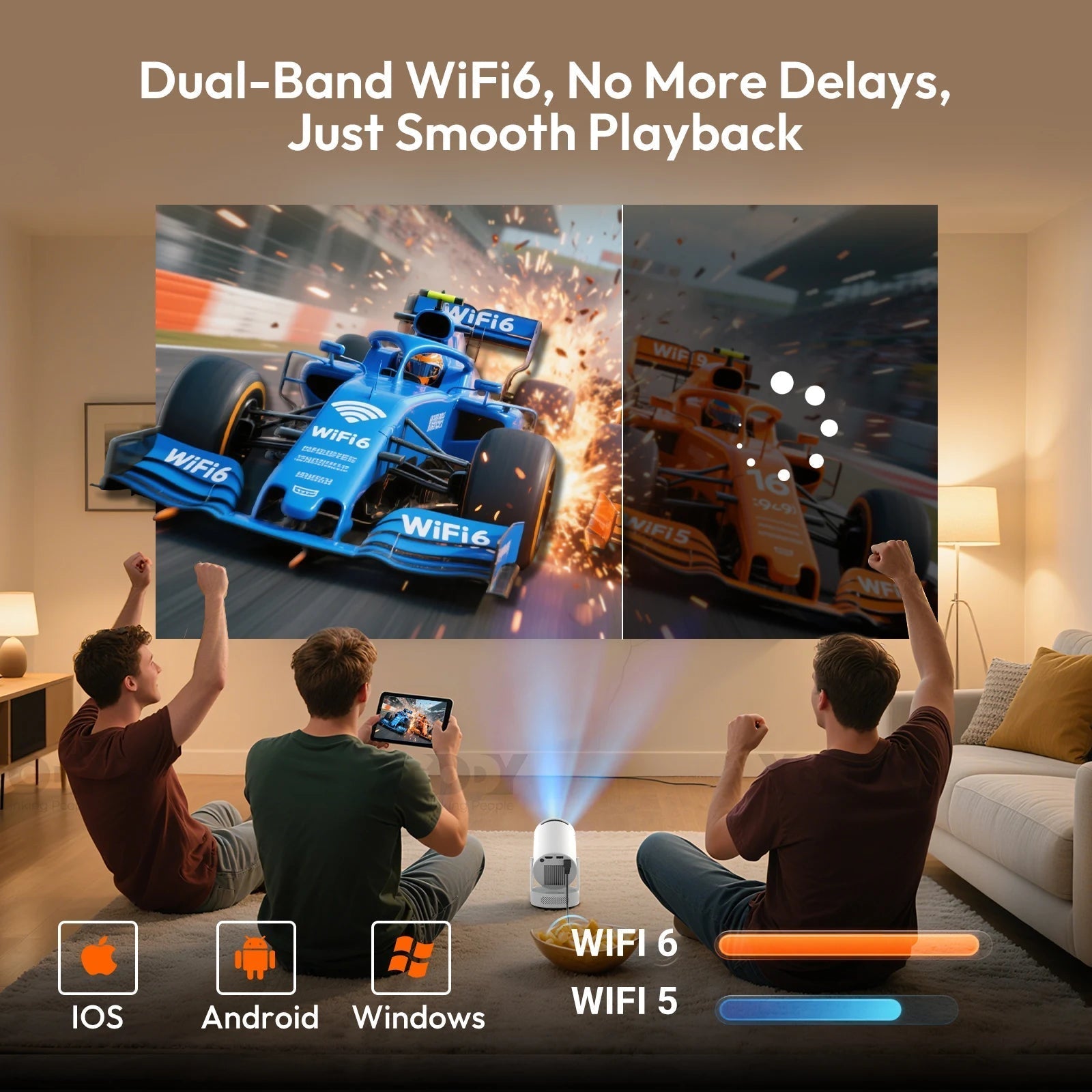 Smart Projector 4k With Wifi And Bluetooth — home decor (view 2)