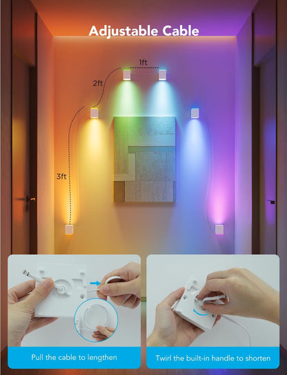 Refurbished Govee RGBIC Cube Wall Sconces