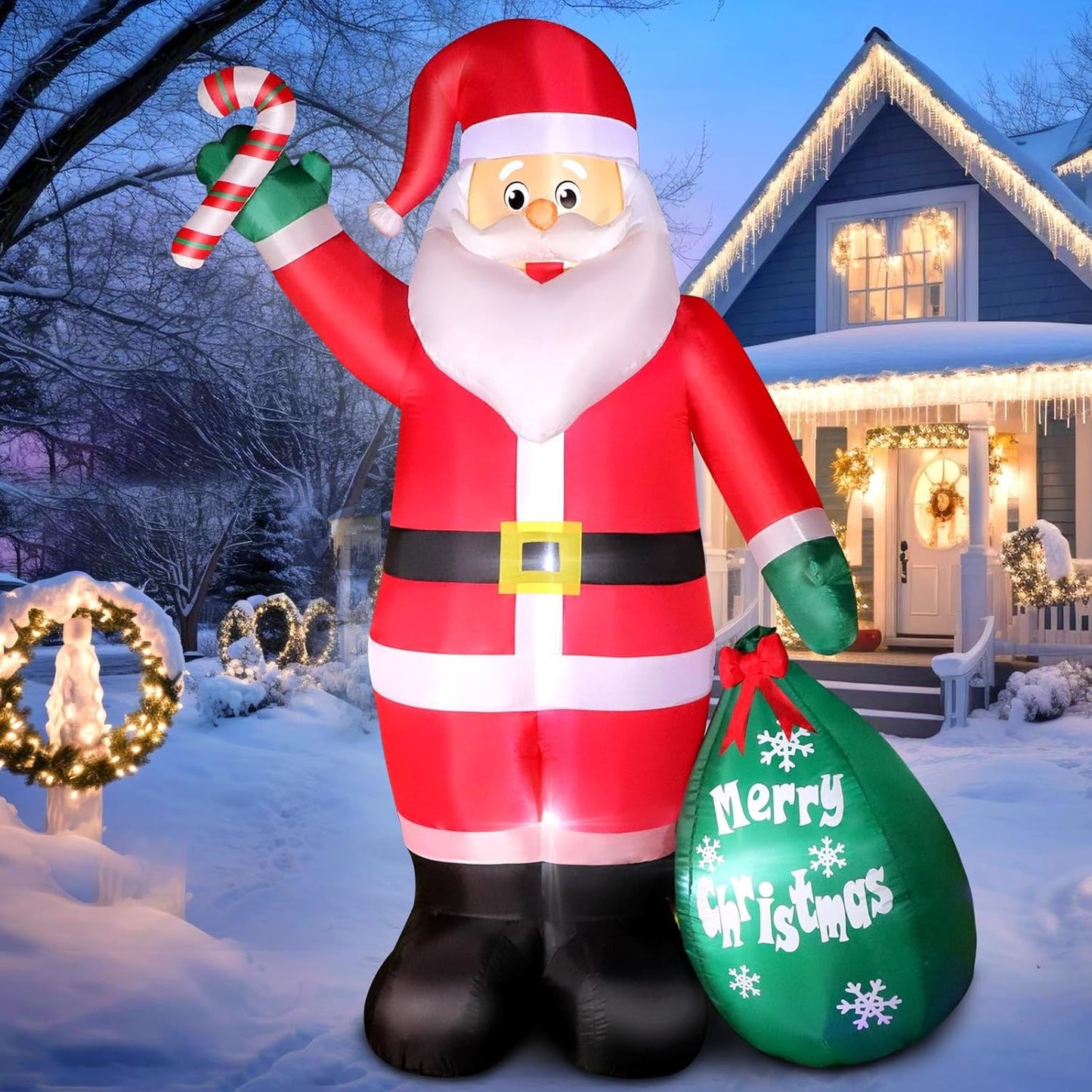 14 FT Christmas Inflatable Festive Santa Blow-Up Decor