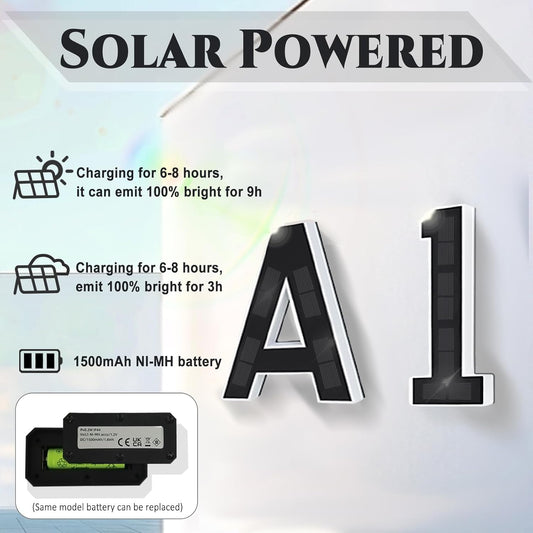 Solar Illuminated House Number Sign