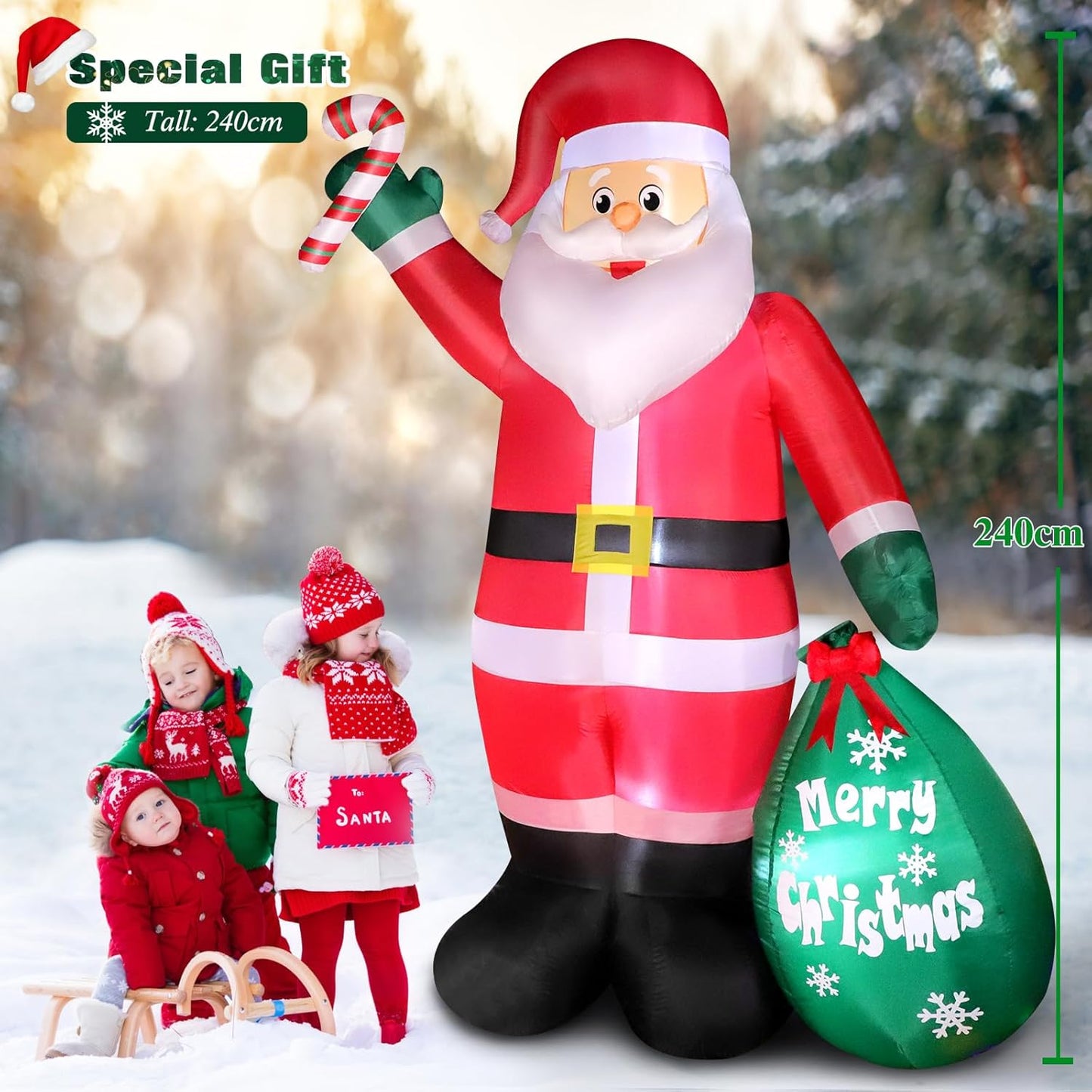 14 FT Christmas Inflatable Festive Santa Blow-Up Decor