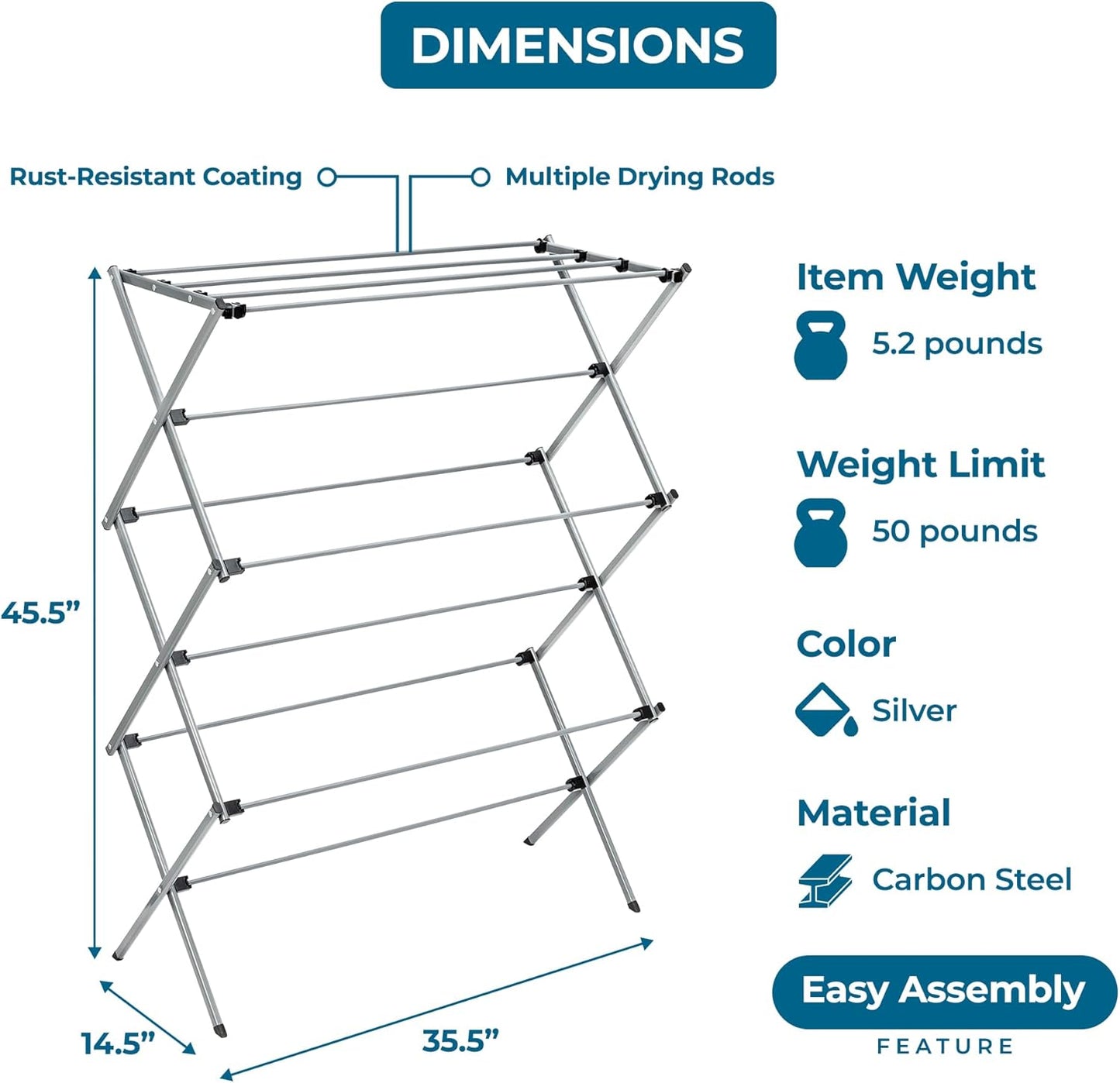 Space-Saving Clothes Drying Rack