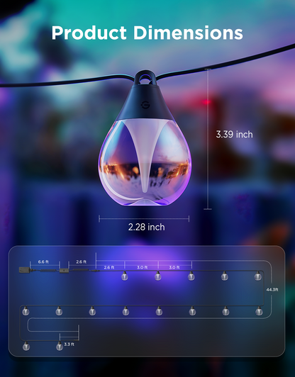 Refurbished Govee Outdoor Clear Bulb String Lights