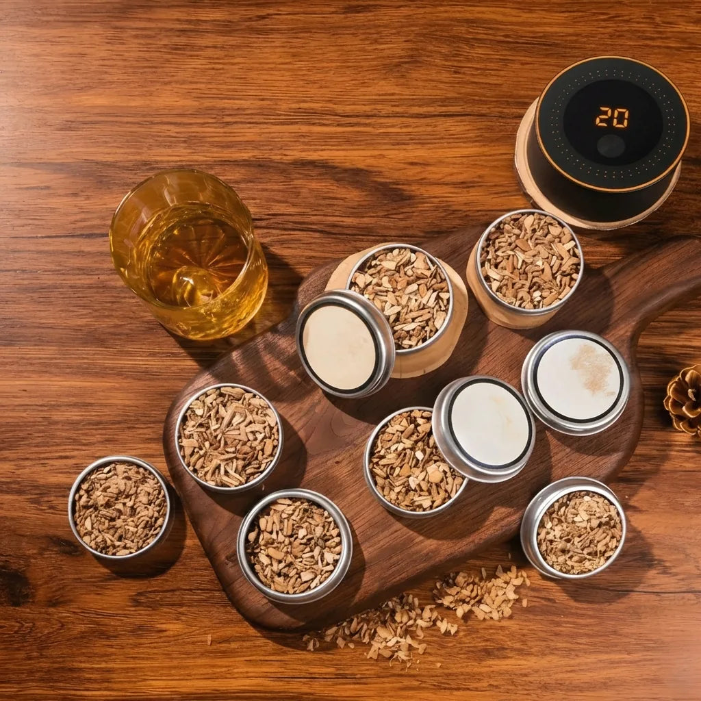 Six wood flavor tins for the cocktail smoker