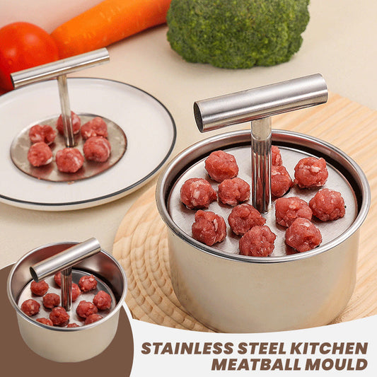 Kitchen form in stainless steel for meatballs